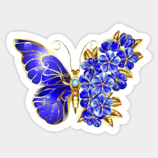 Flower Sapphire Butterfly Sticker